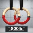 thumbnail image 4 of Synergee Wood Gymnastic Rings – 1.25" Rings with Straps and Grip Tape, 4 of 6