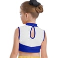 thumbnail image 2 of vastwit Kids Girls Mock Neck Tank Vest Shirts Sleeveless Color Block Letters Printed Cheerleading Uniform Crop Tops Royal Blue 10, 2 of 6