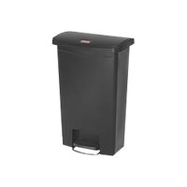 Rubbermaid Slim Jim Step-On 13G Front Step - Poubelle - Couvercle Rabattable - 13,2 gal - Pédale - Plastique, Résine - Noir