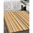 thumbnail image 3 of Ahgly Company Tapis d'Intérieur Lavable en Machine Carré Jaune Transitionnel, 8 Pieds Carré, 3 of 7