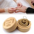 thumbnail image 4 of Langgg Rustic Wedding Wood Ring Holder Wedding Ring Bearer Box Engagement Engraving Wooden Rings Box, 4 of 6