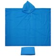 thumbnail image 1 of Unique Bargains Ponchos de Pluie, Ensemble de 2 Imperméables avec Capuchon, Manteaux de Pluie en EVA Réutilisables pour le Camping en Plein Air, Bleu, 1 of 6