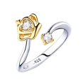 thumbnail image 4 of Bague Diamant Rond Alliance Cadeau d'Anniversaire Accessoire Bagues Taille Ajustable, 4 of 9