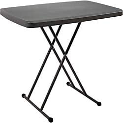 Iceberg 65491 Indestructible Too Série 1200 Table Pliante Personnelle en Résine 30 x 20 Centrée sur le Charbon Orientée vers l'Avant 30 x 20 Table Pliante au Charbon avec Dessus en Polyéthylène Haute Densité Moulé par Soufflage, Bords de Rayon, et Pieds en tube d'Acier Réglables de 1 Pouces en Gris Charbon avec Revêtement en Poudre Ensemble jusqu'à 28 Pouces; Pieds Se Plient sous le Côté et Se Rentrent pour Rangement, Pieds Sans Traces, Légère et portable pour Usage Intérieur Ou