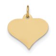 thumbnail image 1 of 14K Yellow Gold Plain .018 Gauge Engraveable Heart Disc Charm, 1 of 2