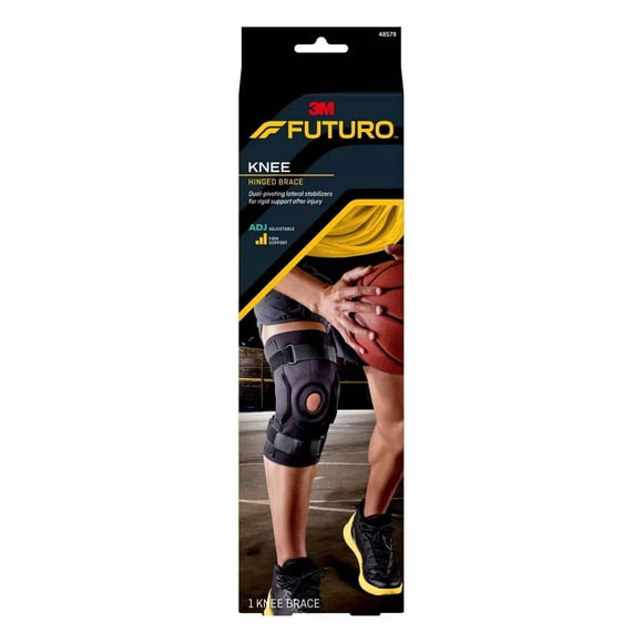 Futuro Sport Hinged Knee Compression Brace, Adjustable Up To 16-22 Inches, Black