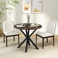 thumbnail image 4 of Gymax 36'' Round Farmhouse Dining Table for 4 w/Stable Intersecting Pedestal Base Brown, 4 of 10