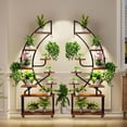 thumbnail image 2 of Support pour Plantes d'Intérieur avec Lumières de Croissance, Étagère pour Plantes en Métal à 9 Niveaux de 68 Pouces de Hauteur avec Roulettes, Grand Présentoir pour Plantes, Support Courbé pour Plantes pour Salon, Patio, 2 of 9