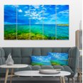 thumbnail image 1 of Picturesque Green Blue Seashore - Modern Seascape Canvas Artwork, 1 of 3