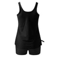 thumbnail image 5 of RKSTN Tankini Swimsuits for Women Summer Fashion Solid ColorConservative Two Piece Set Bathing Suits with Boyshorts Loose Plus Size Round Neck Sleeveless Pleated Swimsuits, 5 of 5