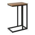 thumbnail image 3 of CorLiving Fort Worth Engineered Wood Narrow Rectangular Indoor Side Table with C-Shaped Steel Base, Brown, 3 of 5