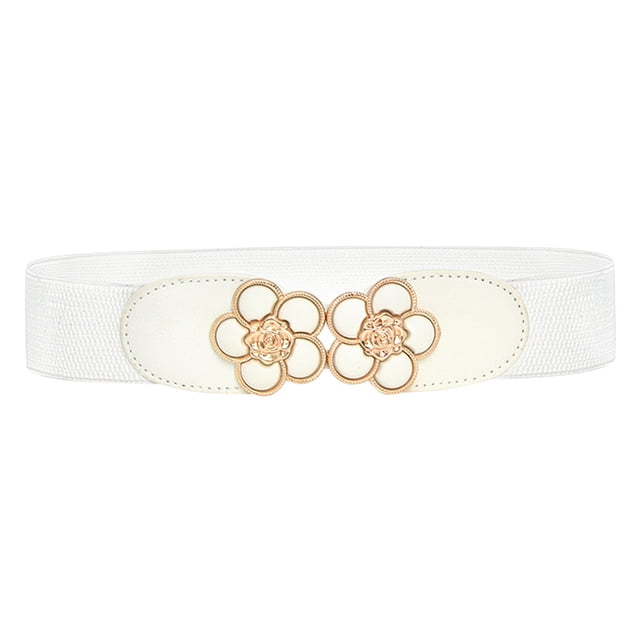 Ceinture de Pantalon Décorative à Fleurs pour Femmes, Mode Décontractée, Unie, Extensible, Taille Grand