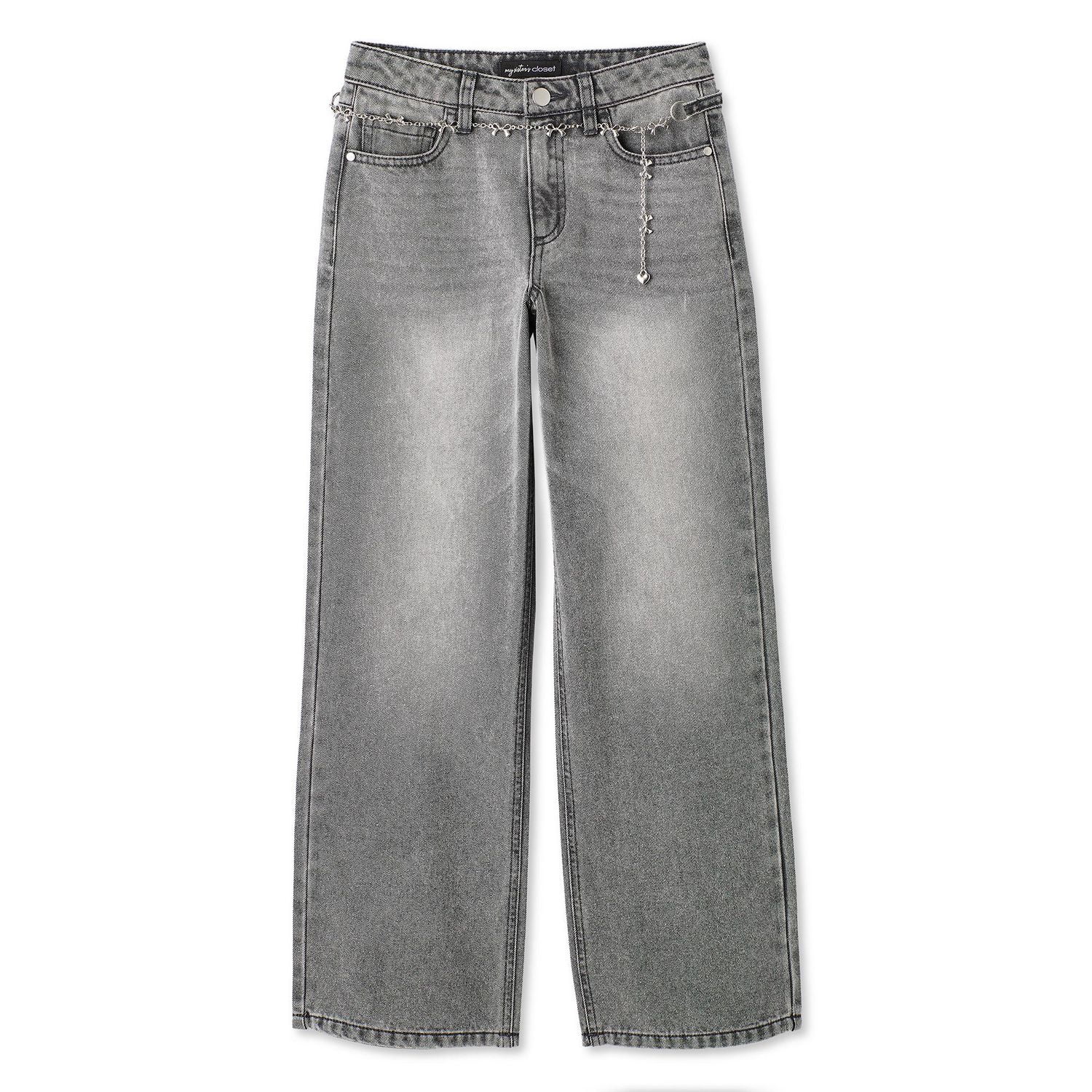 My Sister's Closet Girls' Bow Belted Wide Leg Jean
