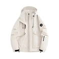 thumbnail image 1 of Jackets for Men Hooded Long Sleeve Zipper Pocket Solid Stormtrooper Coat, 1 of 9