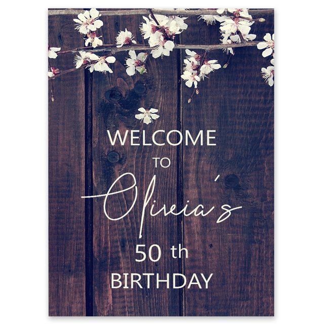 Darling Souvenir MADE WITH LOVE PersonalizedWelcomeBirthdaySignFlowers With Wood Panel,Large Decorative Poster For Birthday Party, Celebrations- 18x12