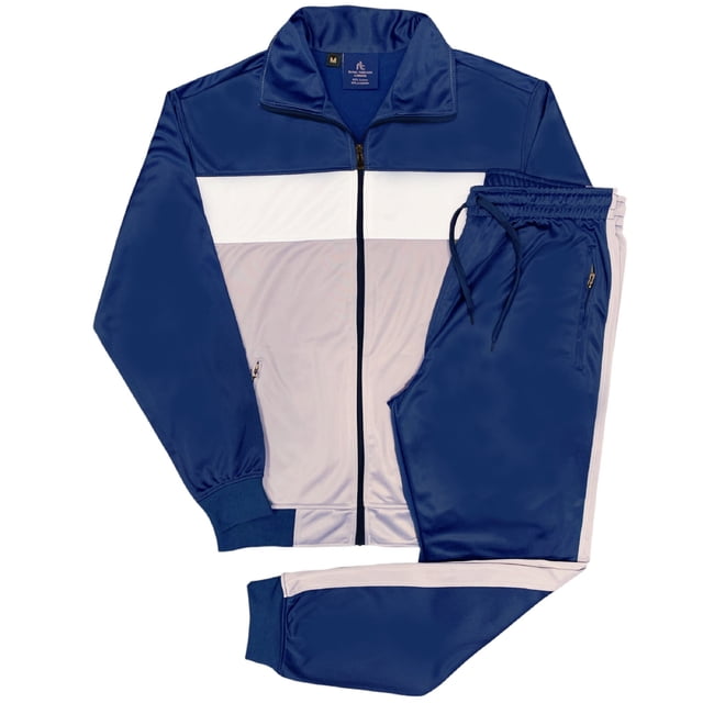 Men's 2-Piece Tracksuit Coral Blocks Jogger Track Jacket & Trackpants Jogging Suit Outfit