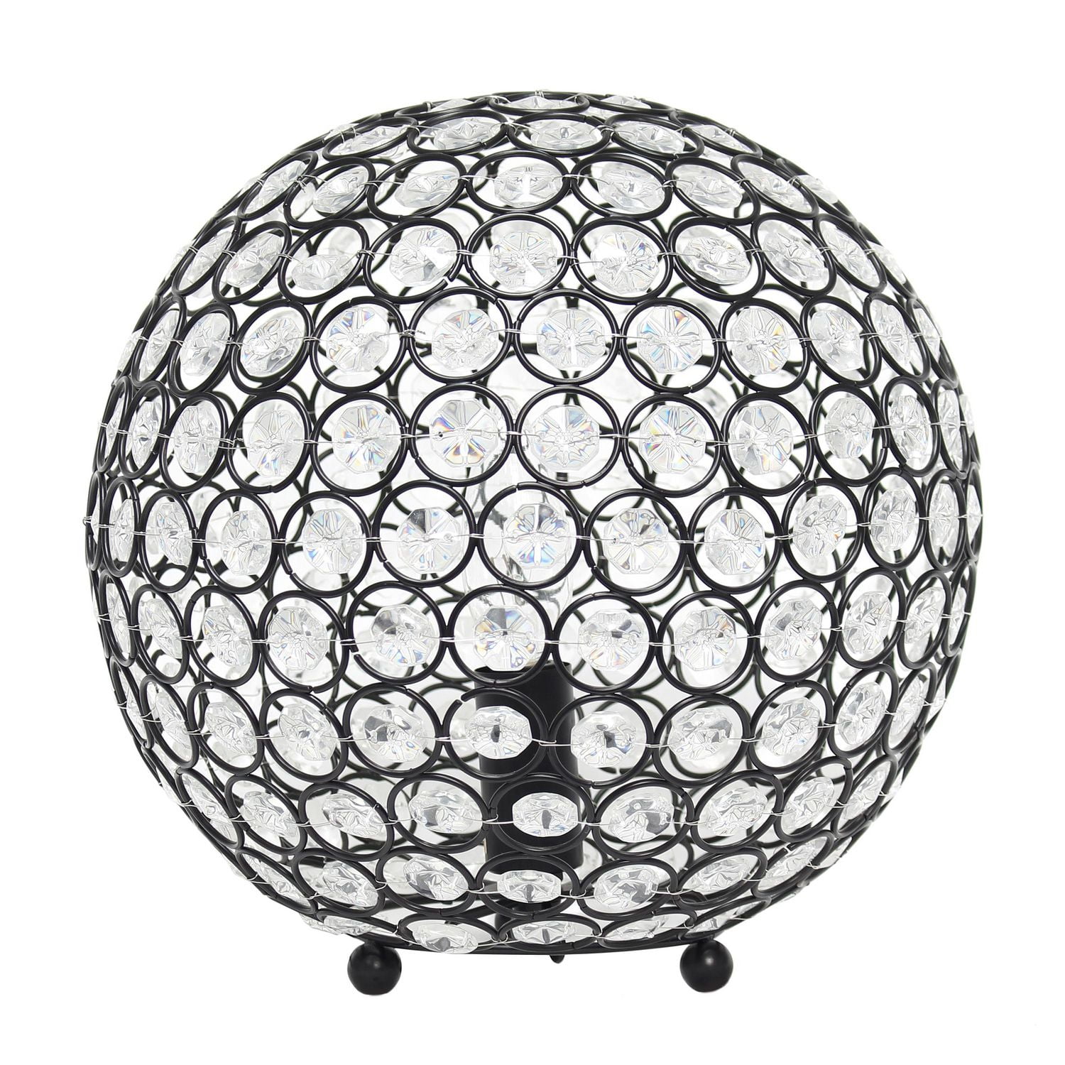 Lampe de table Elegant Designs à paillettes boule de cristal de 10 pouces