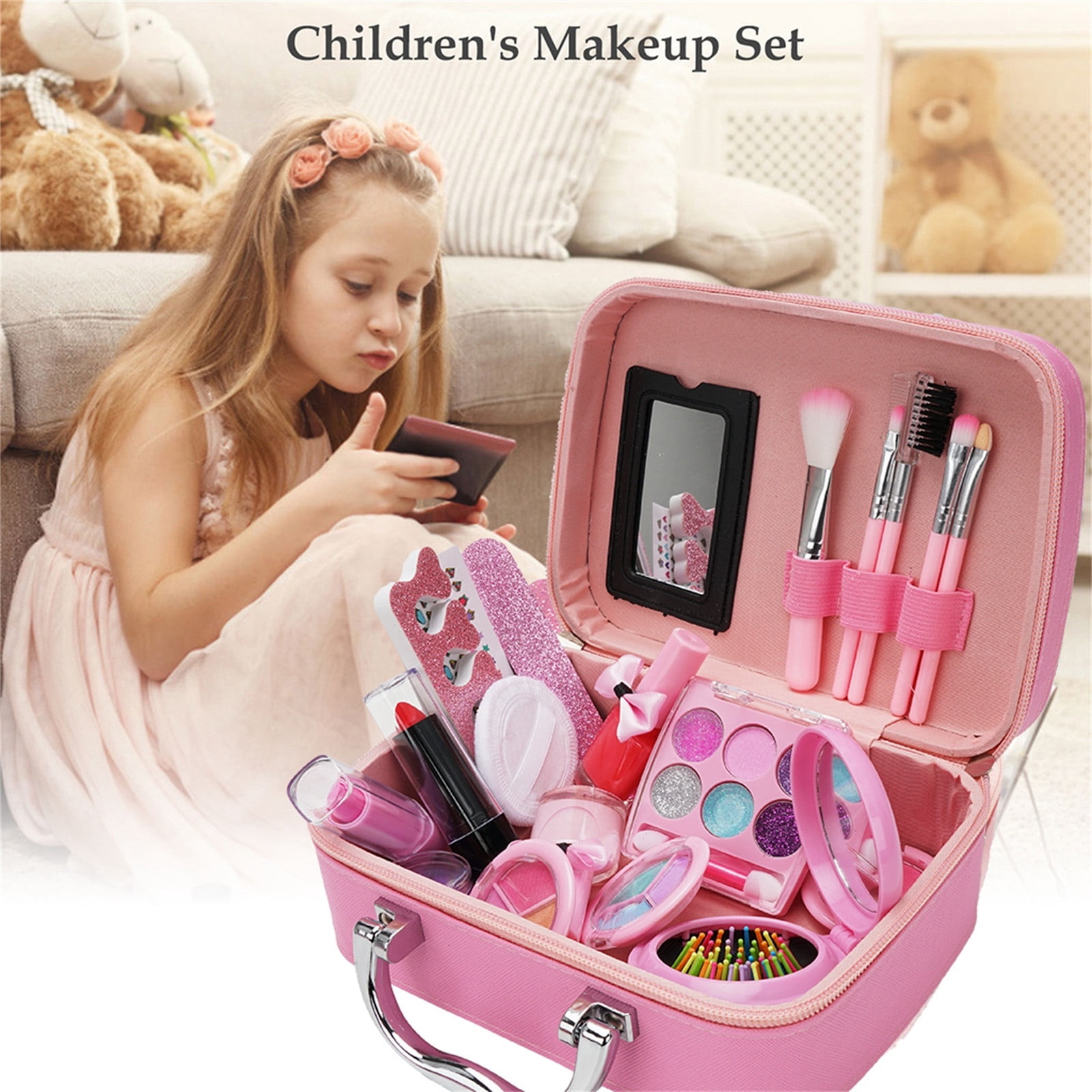 Suncoda Make Up Toy-S, Diy Play House Game Set Washable Cosmetics Make Up Toys Girl's Makeup Toy