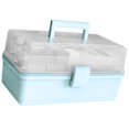 thumbnail image 3 of MesaSe Pill Storage Box 3-Layer Large Capacity Home Cosmetics Case Plastic Sundries Organizer  Ordinary Style  Pink, 3 of 10