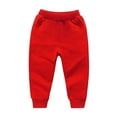 thumbnail image 4 of LSLJS Ensemble Automne Hiver pour Tout-Petits Garçons Filles, Bonbon, Couleur Unie, Chandail à Col Rond et Pantalon de Jogging ( Rouge, 9-10 Ans ), 4 of 5