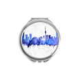 thumbnail image 1 of Canada Point de Repère Aquarelle Bleu Main Miroir Compact Rond Portable Poche Verre, 1 of 3