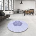 thumbnail image 4 of Ahgly Company Tapis d'Intérieur Lavable à la Machine, Carré, Transitionnel, Bleu Lavande, Tapis de Zone, 3 Pieds Carré, 4 of 7