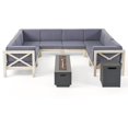 thumbnail image 2 of Thasos Bois 8 Places en Forme de Canapé Sectionnel & Foyer Gris/gris Foncé, 2 of 34