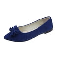 thumbnail image 1 of Xfvqtps Womens Pointed Toe Bow Flats Colorful Quilted Insole Comfortable Casual Flat Shoes for Work Leisure Blue, 1 of 5