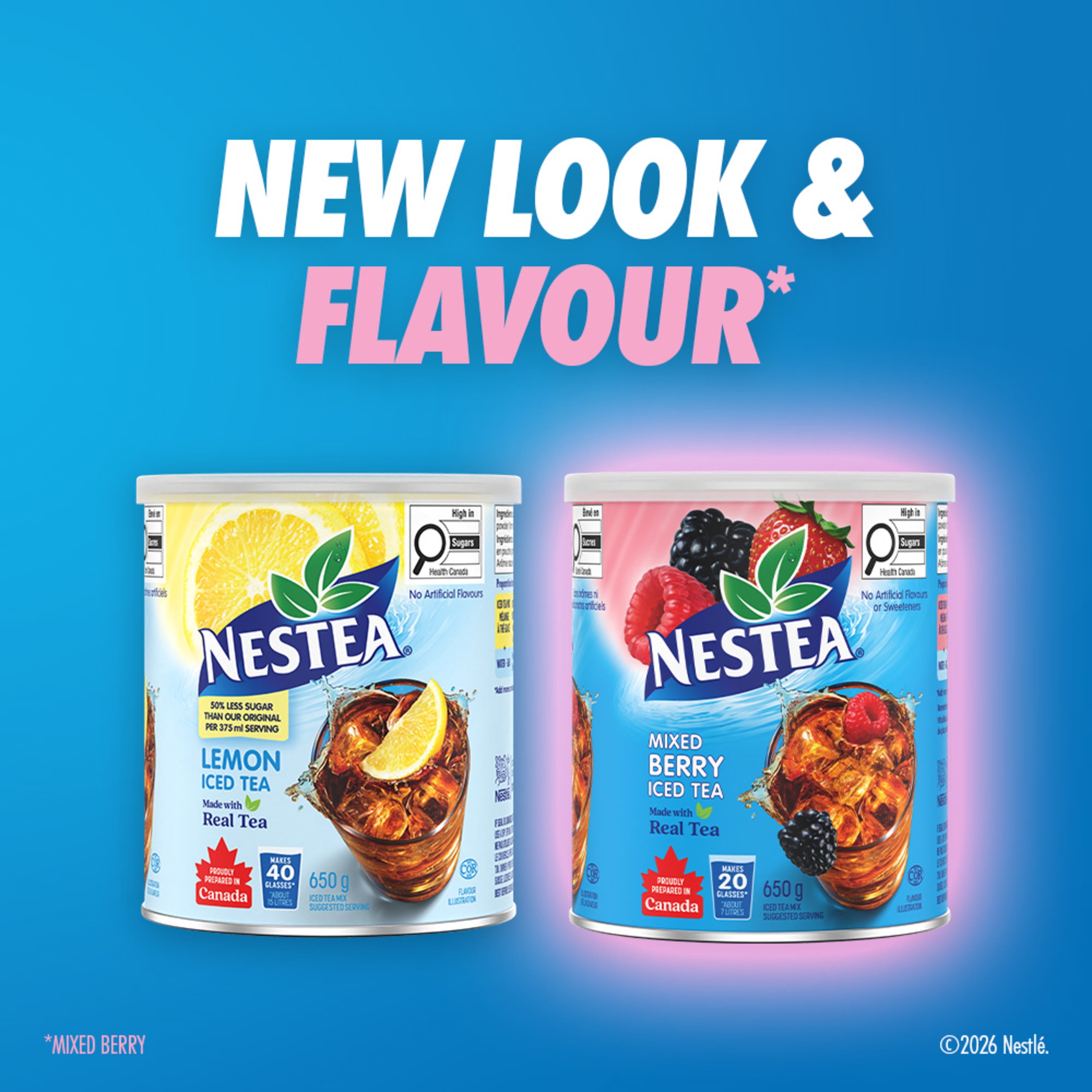 NESTEA Mixed Berry Iced Tea Mix, Made With Real Tea, No Artificial Flavours or Sweeteners