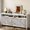 thumbnail image 2 of GloryStar Armoire de Rangement Cannelée 65,8 Pouces Réglable à 3 Niveaux, Organisateur d'Entrée Moderne avec Portes Cannelées et Poignée Dorée, Conception Imperméable pour Cuisine, Salle à Manger et Bureau à Domicile, 2 of 6