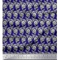 thumbnail image 1 of Soimoi Modal Satin Fabric Leaves & Floral Block Fabric Prints by Yard 42 Inch Wide, 1 of 3