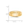 thumbnail image 2 of Bague de Mariage en Or Jaune 14k Massif Poli Demi-Rond Gravable 5mm Milgrain Demi-Rond Taille 5 Bijoux Cadeaux pour, 2 of 4