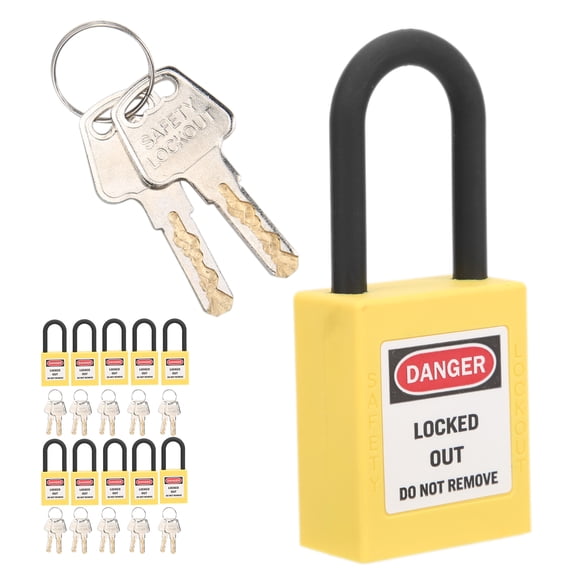 Lockout Lock, Compact And Lightweight Convenient Lockout Impact Resistance For Factories Construction Sites, Hospitals Yellow,Red