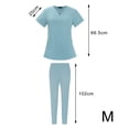 thumbnail image 4 of TISHITA Nursing Scrub Set Comfortable Breathable with Pockets Fashion Tops Pants Light Blue Color M, 4 of 8