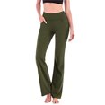 thumbnail image 3 of MAWCLOS Pantalon Évasé à Jambe Grand Taille Haute pour Femme, Vert, m, 3 of 6