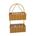 thumbnail image 2 of jifeng Imitation Rattan Wall Mounted Basket Handmade Woven Hanging Basket for Patio Square 2 layers, 2 of 9