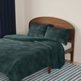 thumbnail image 3 of Mainstays Kids Dark Green Solid Plush Ribbed Corduroy Comforter Set Full/Queen 3 Piece, 3 of 4