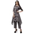 thumbnail image 3 of Moomaya Ensemble Kurti Kurta Pantalon pour Femmes Col Bateau Imprimé Robe 2 Pcs Tenue Ethnique, 3 of 6