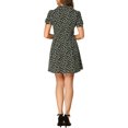 thumbnail image 3 of INSPIRE CHIC Robe Chemise à Manches Courtes Imprimé Floral au-Dessus du Genou pour Femmes TP Noir, 3 of 7