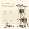 thumbnail image 4 of PawHut Cat Tree for Large Cats Adult, 70.5" Cat Tower, Multilevel Cat Furniture Activity Center with Cat Scratching Posts, Cat Condo, Ramps, Dangling Toys, Beige, 4 of 10