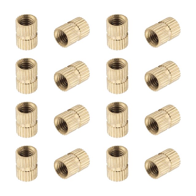 Wekity M5x10mm Female Thread Knurled Nuts,200PCS Hx7mm OD Brass Threaded Insert Embedment Nuts Hydraulic Welded Joint Injection Molding Assortment Kit for 3D Printing Injection Molding-0621