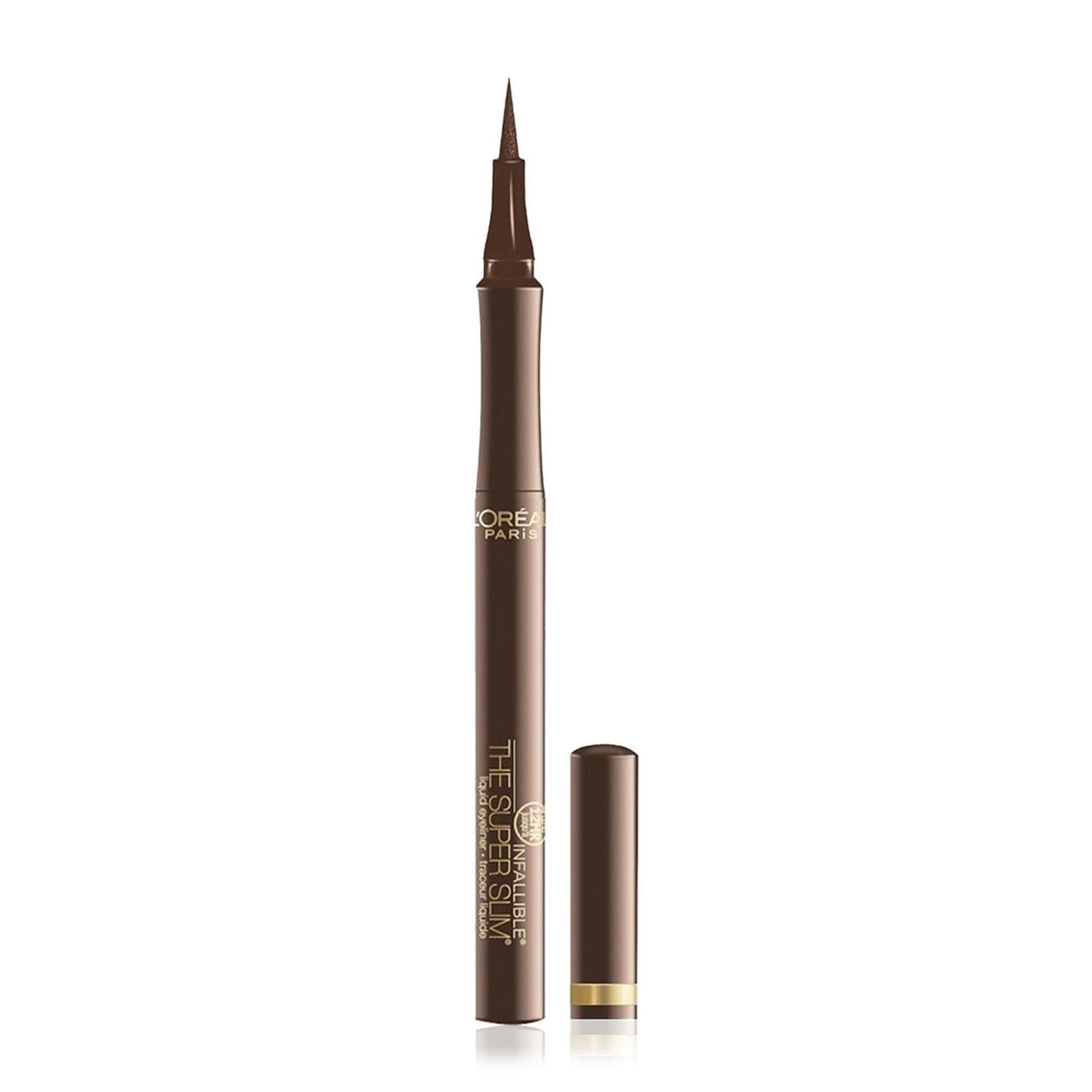 L'Oréal Paris Ligneur Liquide Super Slim Infallible, Tenue 12H et séchage rapide, Application douce et sans bavure, Brun, 1 ml