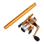 Pen Fishing Rod and Reel Combo Aluminum Alloy Mini Telescopic Pocket Fishing Rod Pole Spinning Reel Set