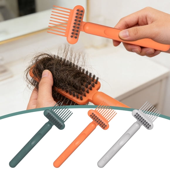 Fufafayo 3Pcs 2-in-1 Hair Brush Cleaner Tool, Double-Sided Comb Cleaner with Bristle Pick, Hairbrush Cleaning Tool for Removing Hair Debris From Brushes And Combs, Hair Removal Tool for Bathroom