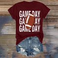 thumbnail image 2 of Charmgo Haut pour Femmes Tendance T-Shirts Jour de Match T-Shirt Imprimé 2D pour Femmes Manches Courtes Col Rond T-Shirt Mode Léger Doux Tenue Décontractée Vêtements pour Femmes Football Vin m, 2 of 4
