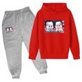 thumbnail image 1 of RXIRUCGD Mode Ensemble à Capuche Manches Longues Imprimé Décontracté pour Filles et Garçons (Rouge, Taille : 130), 1 of 2