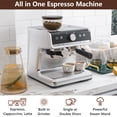 thumbnail image 2 of Semi Automatic Espresso Machine, 20 Bar Professional Espresso Maker with Milk Frother Steam Wand and 95oz Water Tank, Stainless Steel Latte Cappuccino Coffee Maker for Home, Silver, 2 of 7