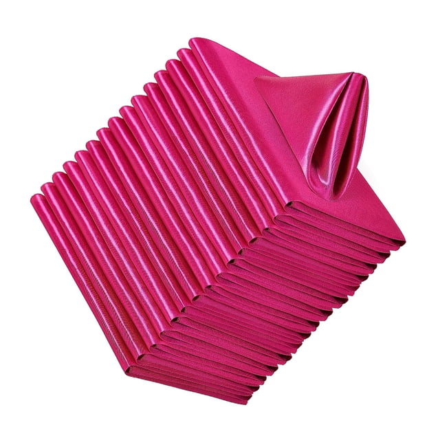 Redempat Lot de 20/lot Serviettes de Table Douces et Confortables en Polyester Application Grand Rouge Rose
