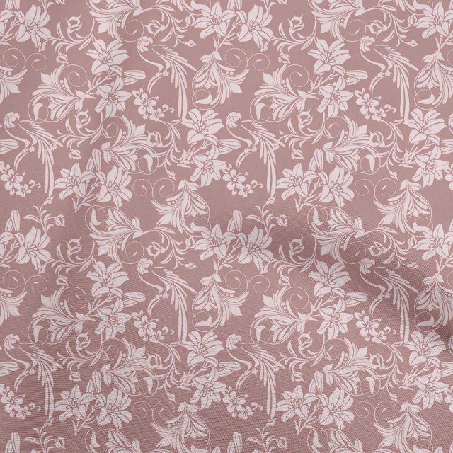 oneOone Cotton Poplin Pink Fabric Asian Floral Craft Projects Decor Fabric Printed By The Yard 56 Inch Wide