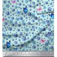 thumbnail image 1 of Soimoi Cotton Cambric Fabric Butterfly & Flower Print Fabric by Yard 42 Inch Wide, 1 of 3